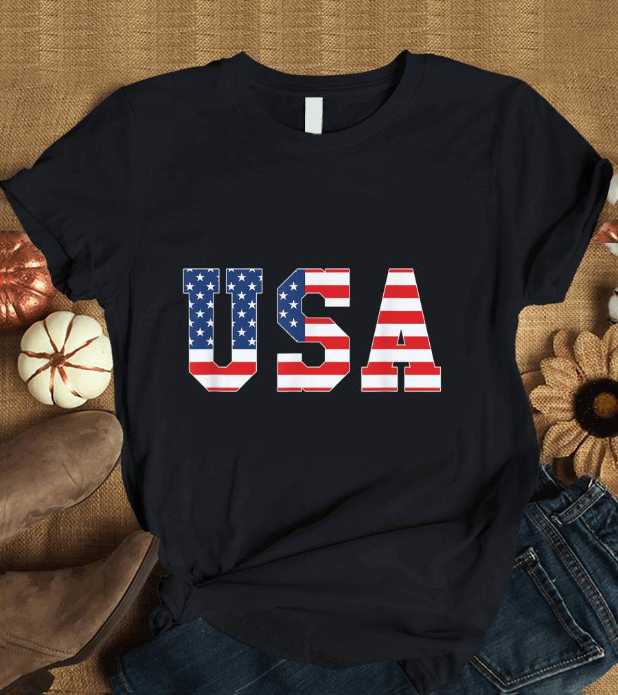 USA Patriotic American Flag 4th of July Parade BBQ T-Shirt