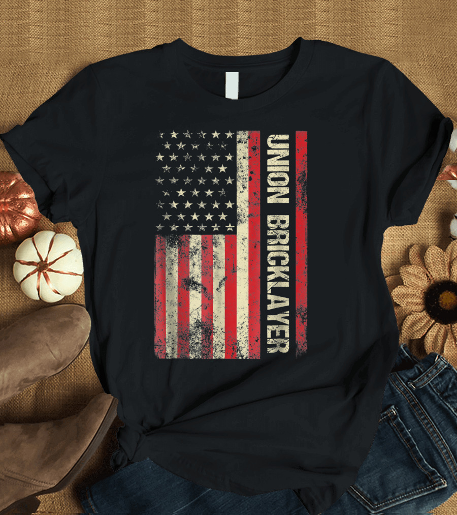 Union Bricklayer American Flag T-Shirt
