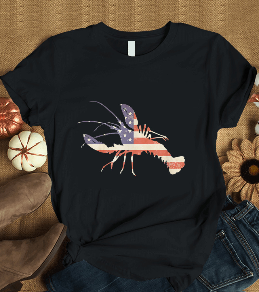 Crawfish American Flag New Orleans Favorite T-Shirt