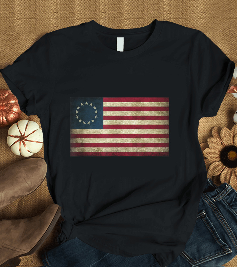 Old Glory First Betsy Ross American Flag T-Shirt
