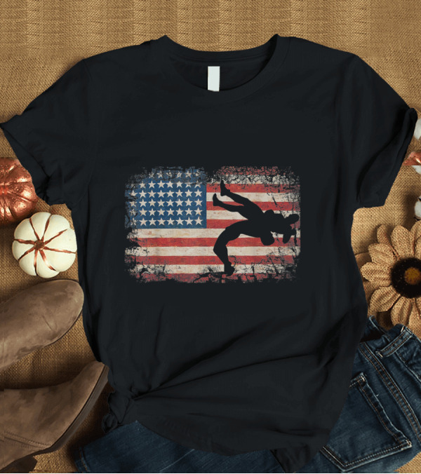 T-Shirt: Usa Flag Wrestling American Flag Wrestling T-Shirt Usa Flag Wrestling American Flag Wrestling T-Shirt