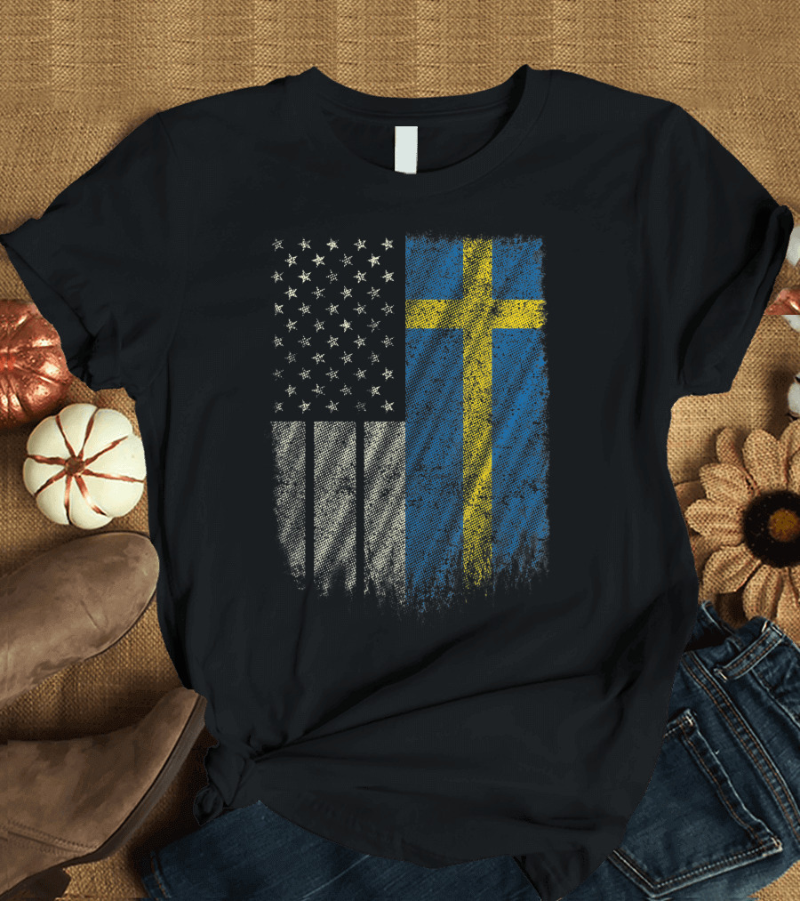 Swedish American Flag Sweden USA Pride Dual Heritage Unity T-Shirt