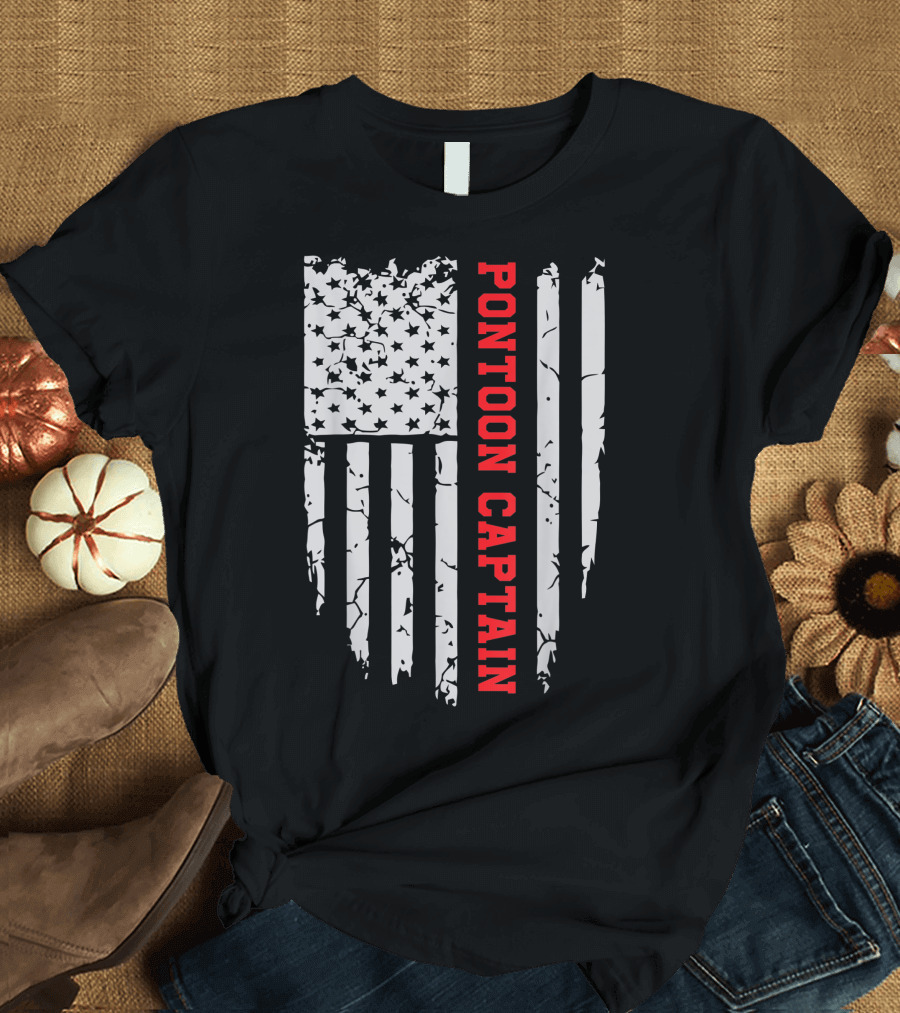 Pontoon Captain American Flag T-Shirt