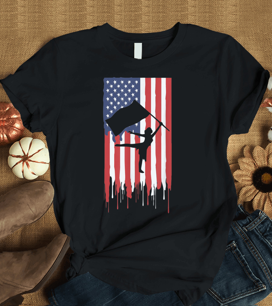 Patriotic Color Guard Dripping American Flag 4th of July T-Shirt