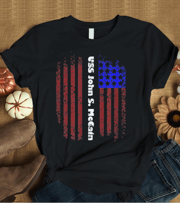 T-Shirt: USS John S. McCain DDG 56 Navy American Flag T-Shirt USS John S. McCain DDG 56 Navy American Flag T-Shirt