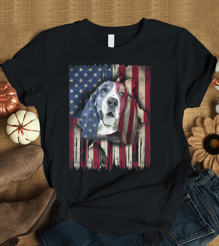 Basset Hound American Flag 4th of July Patriotic T-Shirt