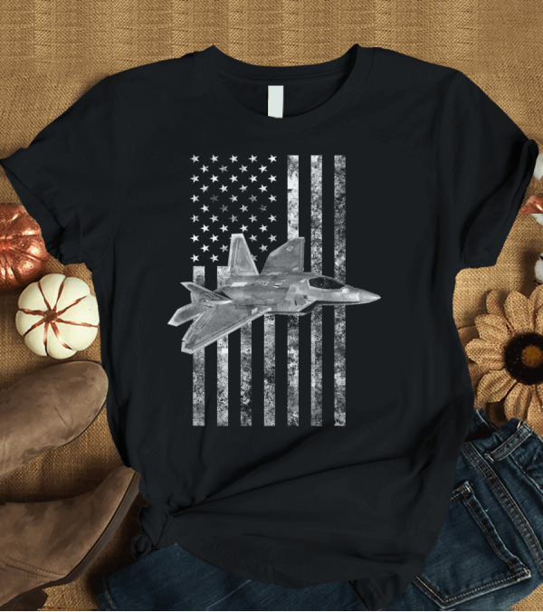 T-Shirt: F 22 Raptor Vintage American Flag Military Aircraft T-Shirt F 22 Raptor Vintage American Flag Military Aircraft T-Shirt