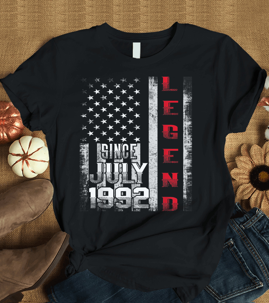 Legend Since July 1992 American Flag 27 Yrs Old T-Shirt