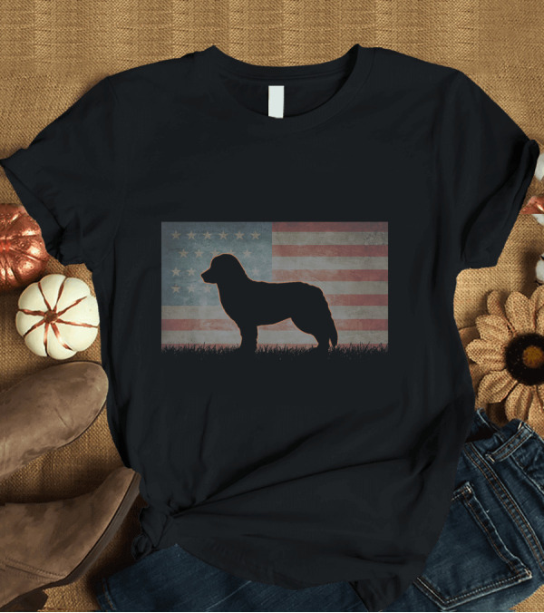 T-Shirt: Vintage American Flag Best Bernese Mountain Dog Dad Ever T-Shirt Vintage American Flag Best Bernese Mountain Dog Dad Ever T-Shirt