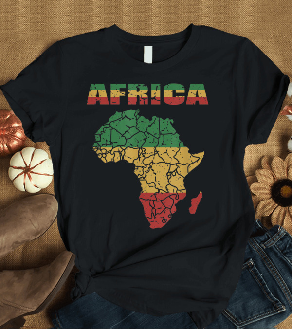 T-Shirt: Africa African Continent Afro American Reggae Flag T-Shirt Africa African Continent Afro American Reggae Flag T-Shirt