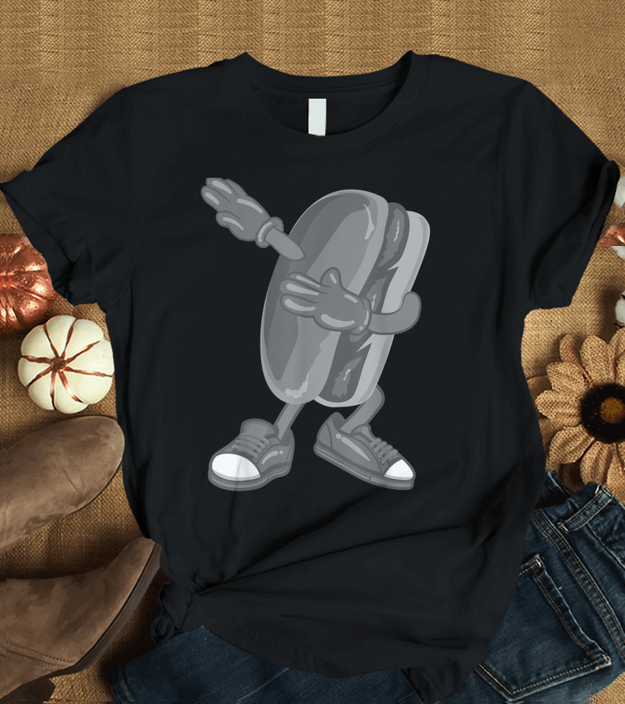 Dabbing Hot Dog Cool American Sandwich With Sneakers and Gloves T-Shirt