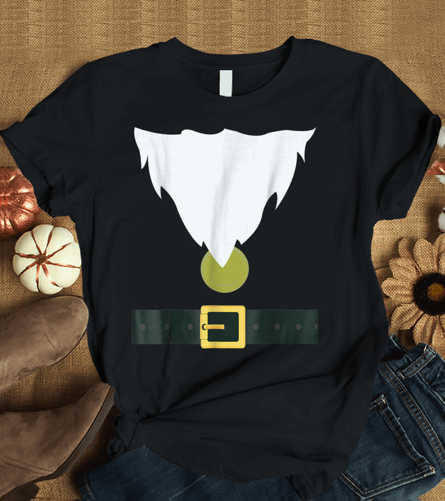 Funny Dwarf Costume Beard Hat Belt T-Shirt