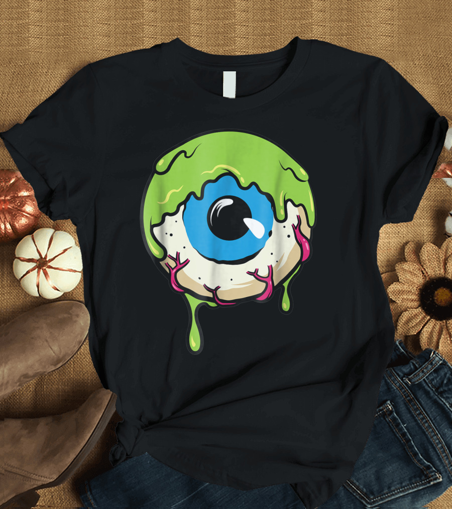 Slimy Human Eye Ball Creepy Gooey Dripping Eyeball T-Shirt