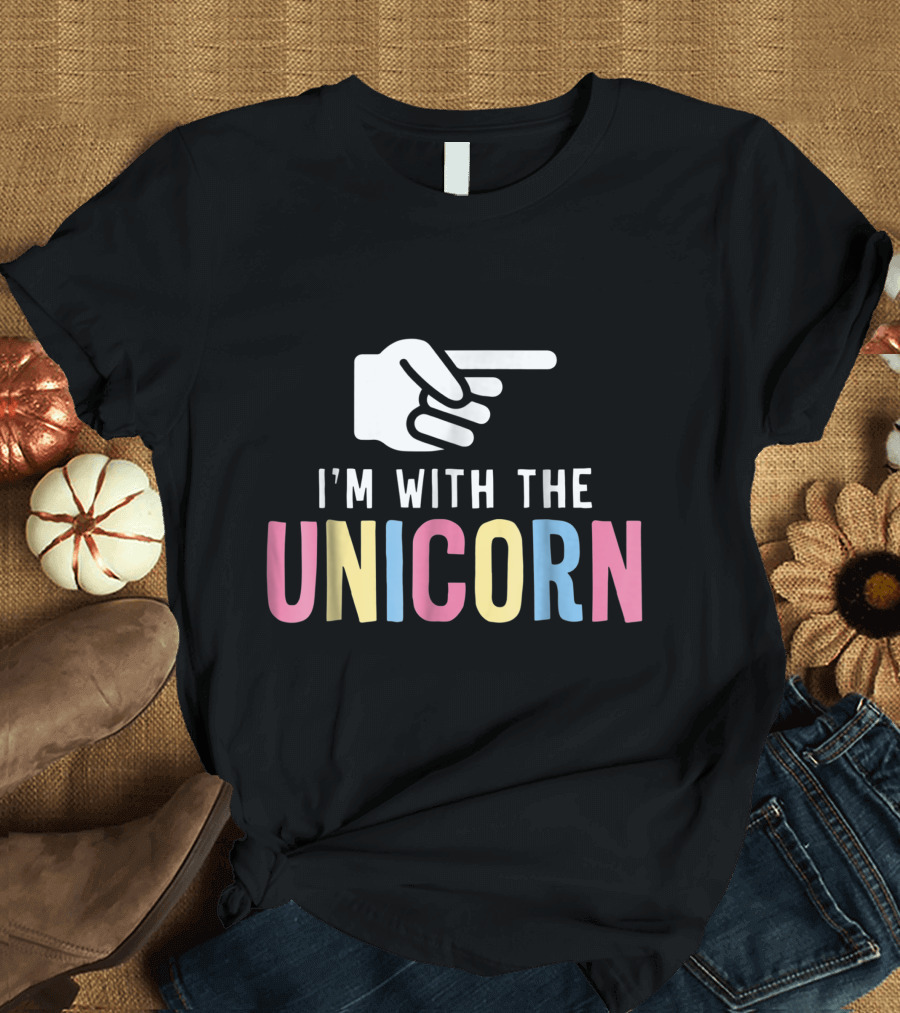 I'm With The Unicorn Pointing Hand Halloween Costume T-Shirt