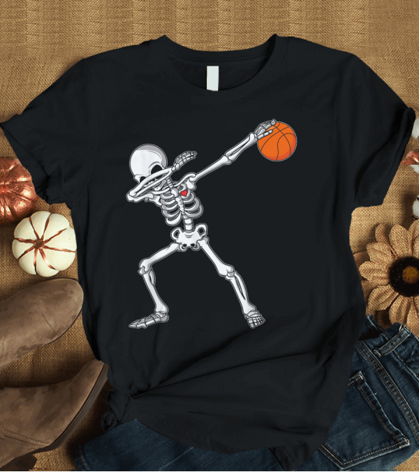 T-Shirt: Dabbing Skeleton Basketball Halloween Dab Dance T-Shirt Dabbing Skeleton Basketball Halloween Dab Dance T-Shirt