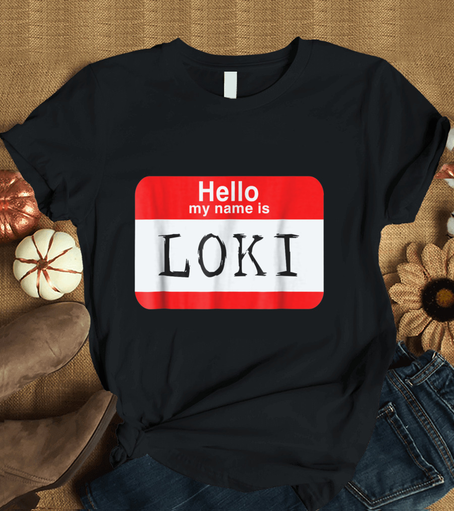 Hello My Name Is Loki Halloween Greek God Sticker T-Shirt