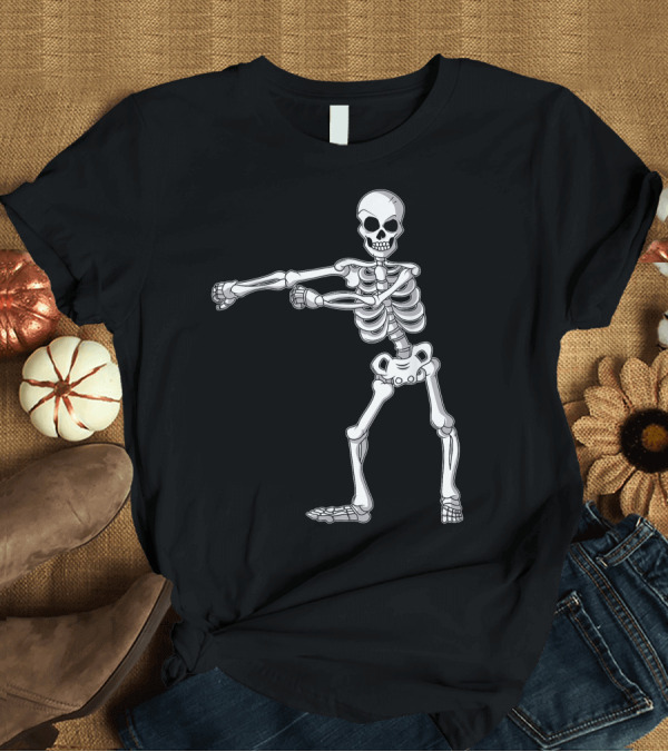 T-Shirt: Funny Halloween Skeleton Floss Dance Party T-Shirt Funny Halloween Skeleton Floss Dance Party T-Shirt