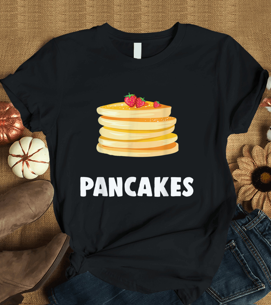 Couple Matching Halloween Costumes Pancakes with Strawberries T-Shirt