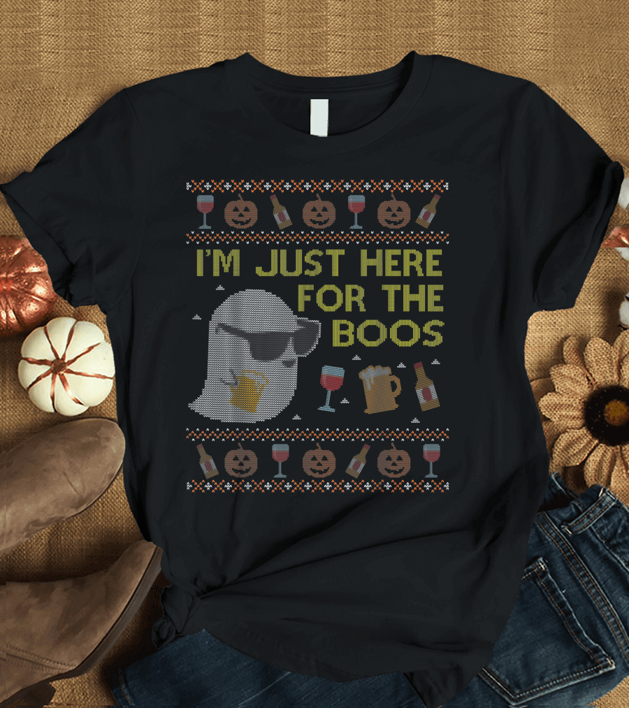 I'm Just Here for the Boos Ghost Halloween Ugly T-Shirt