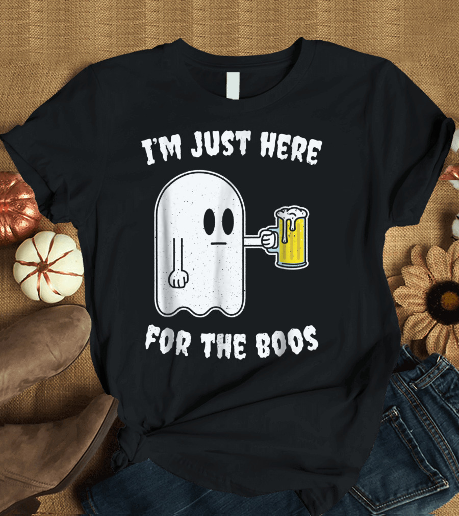 I'm Just Here For The Boos Ghost Halloween Beer Mug T-Shirt