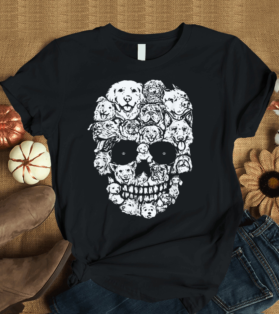 Skull Formed by Multiple Dog Faces T-Shirt