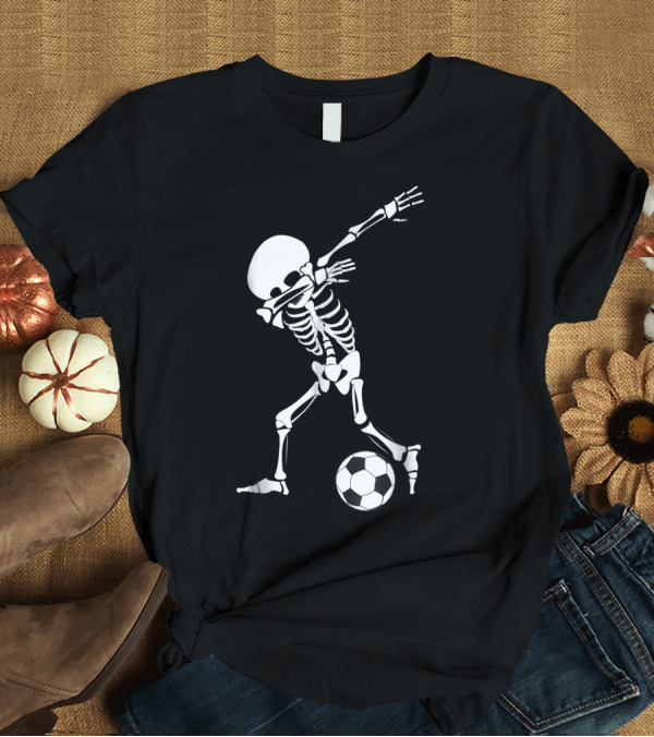 T-Shirt: Skeleton Dabbing Soccer Ball Funny Halloween Dab T-Shirt Skeleton Dabbing Soccer Ball Funny Halloween Dab T-Shirt