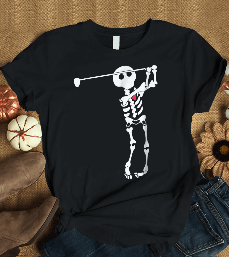 Golf Skeleton Swinging Club Iconic T-Shirt