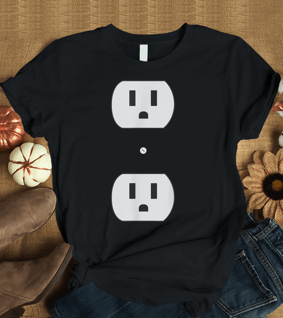 Super Simple Easy Halloween Electrical Outlet Plug Costume T-Shirt