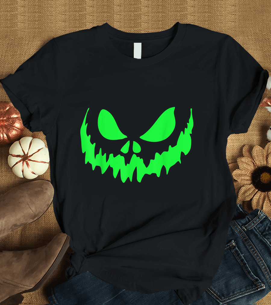 Scary Face Halloween Frightening Glow in the Dark T-Shirt