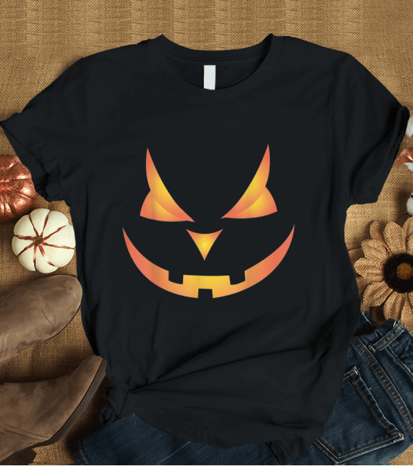 T-Shirt: Scary Pumpkin Face Halloween Costume Orange Glow Jack O'Lantern T-Shirt Scary Pumpkin Face Halloween Costume Orange Glow Jack O'Lantern T-Shirt