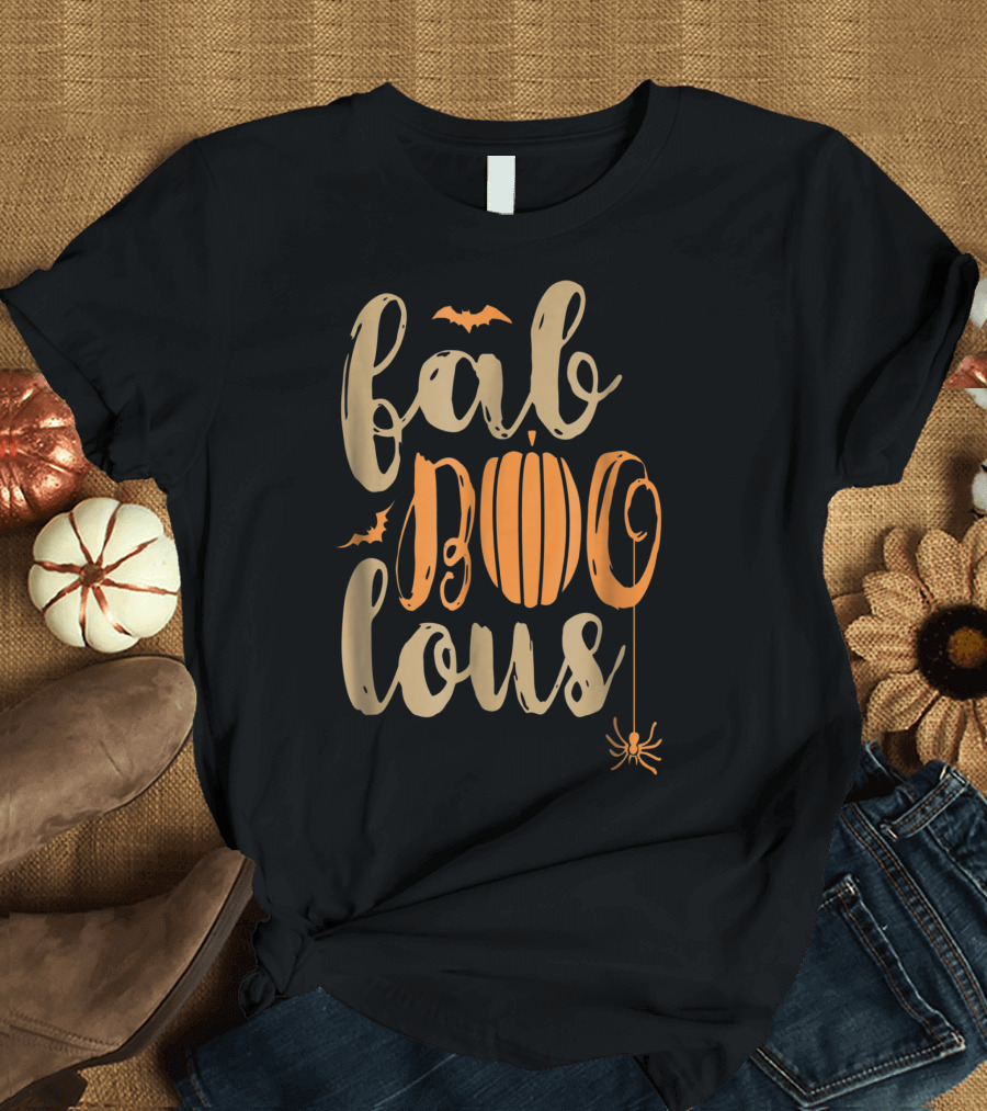 Fab Boo Lous Bats Spider Pumpkin T-Shirt