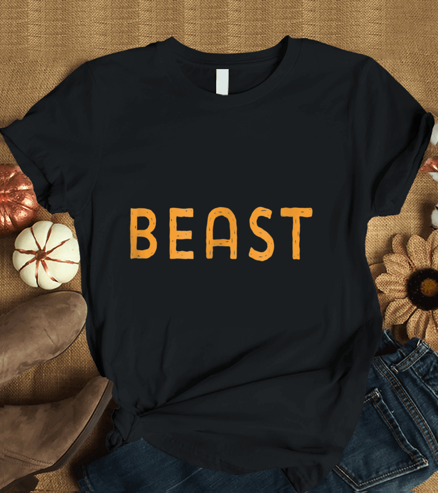 Halloween Costume Beast Matching Beauty Funny Her T-Shirt