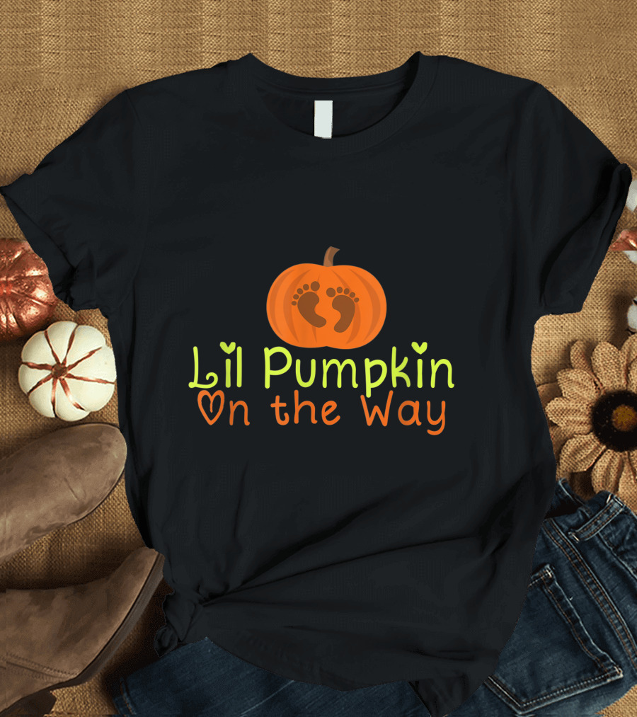 Lil Pumpkin On The Way Halloween Pregnancy T-Shirt