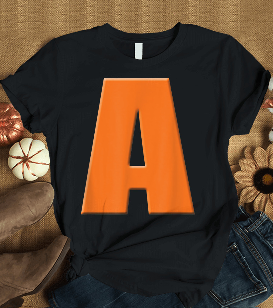 Halloween Kids Letter A Cranberry Red Color T-Shirt