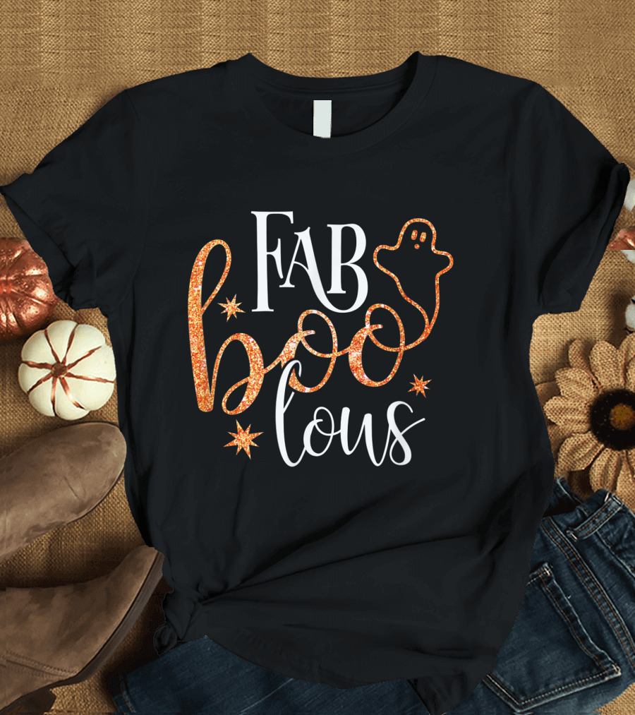 Fab Boo Lous Ghost Halloween Stars Snow T-Shirt