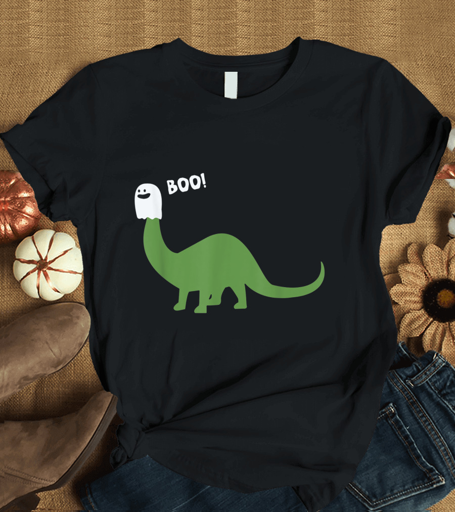 Boo Dinosaur Halloween Ghost T-Shirt