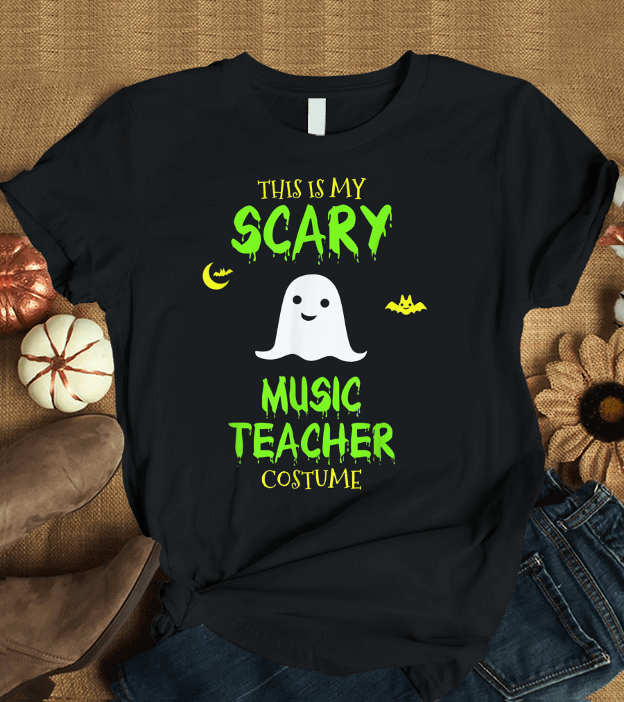 This Is My Scary Music Teacher Costume Halloween Lazy Easy T-Shirt