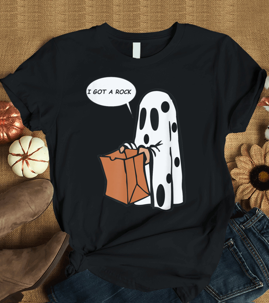 Halloween I Got A Rock Ghost with Trick-or-Treat Bag T-Shirt
