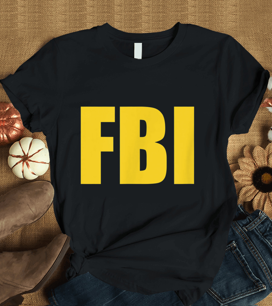 FBI Agent Costume Funny Halloween Navy Gold T-Shirt