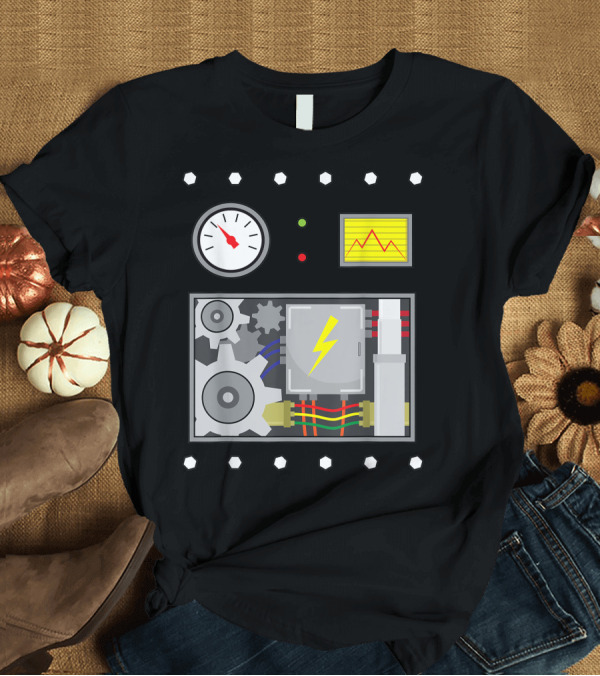T-Shirt: Robot Fans Costume with Gears and Lightning Halloween T-Shirt Robot Fans Costume with Gears and Lightning Halloween T-Shirt
