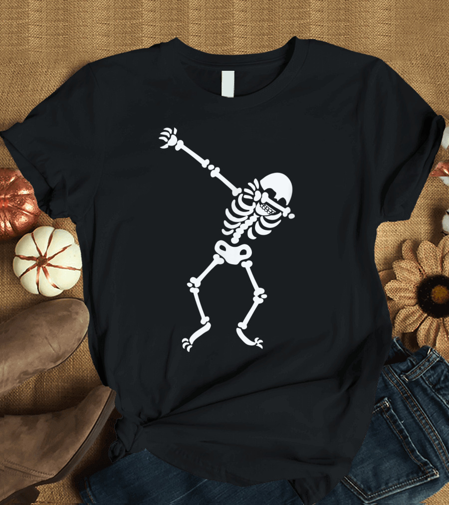 Funny Dabbing Skeleton Dance Cute Halloween Dab T-Shirt