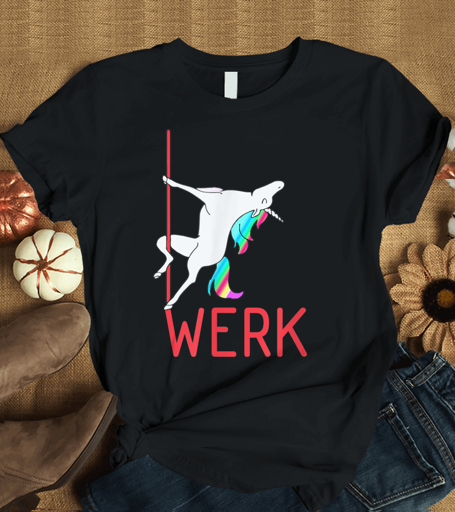 Unicorn Pole Dancing Werk Halloween T-Shirt