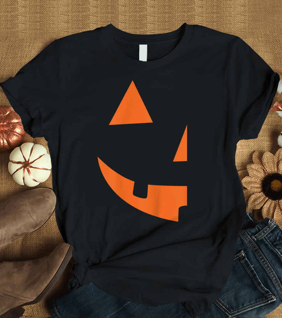 Jack O Lantern Jackolantern Face Design Halloween Couple T-Shirt