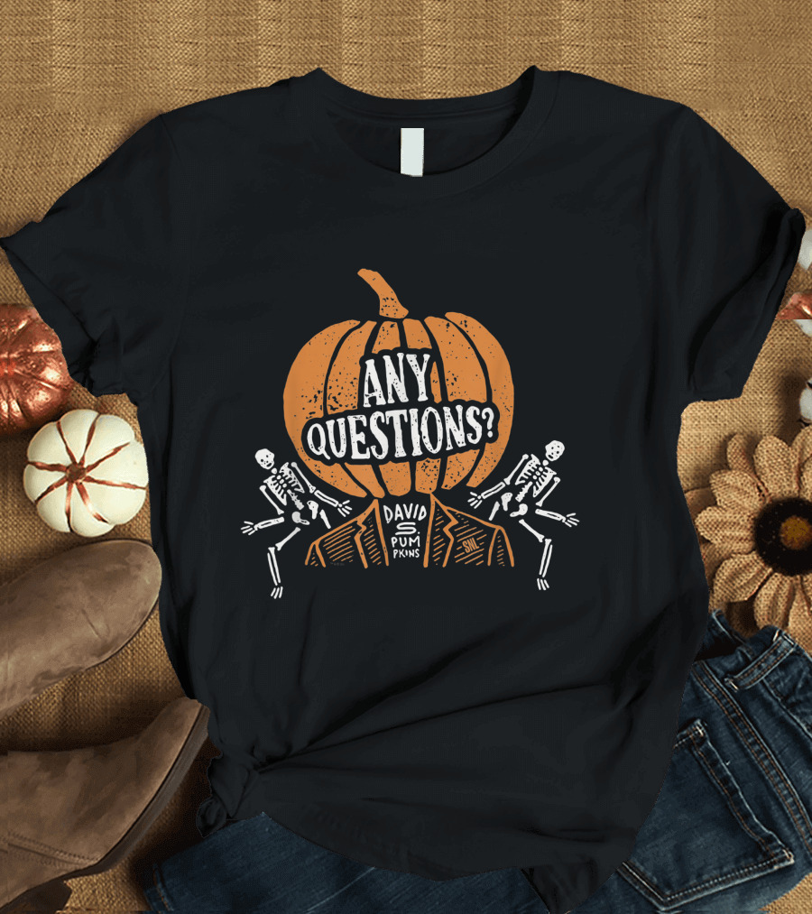 Saturday Night Live Any Questions David S Pumpkins Skeletons T-Shirt
