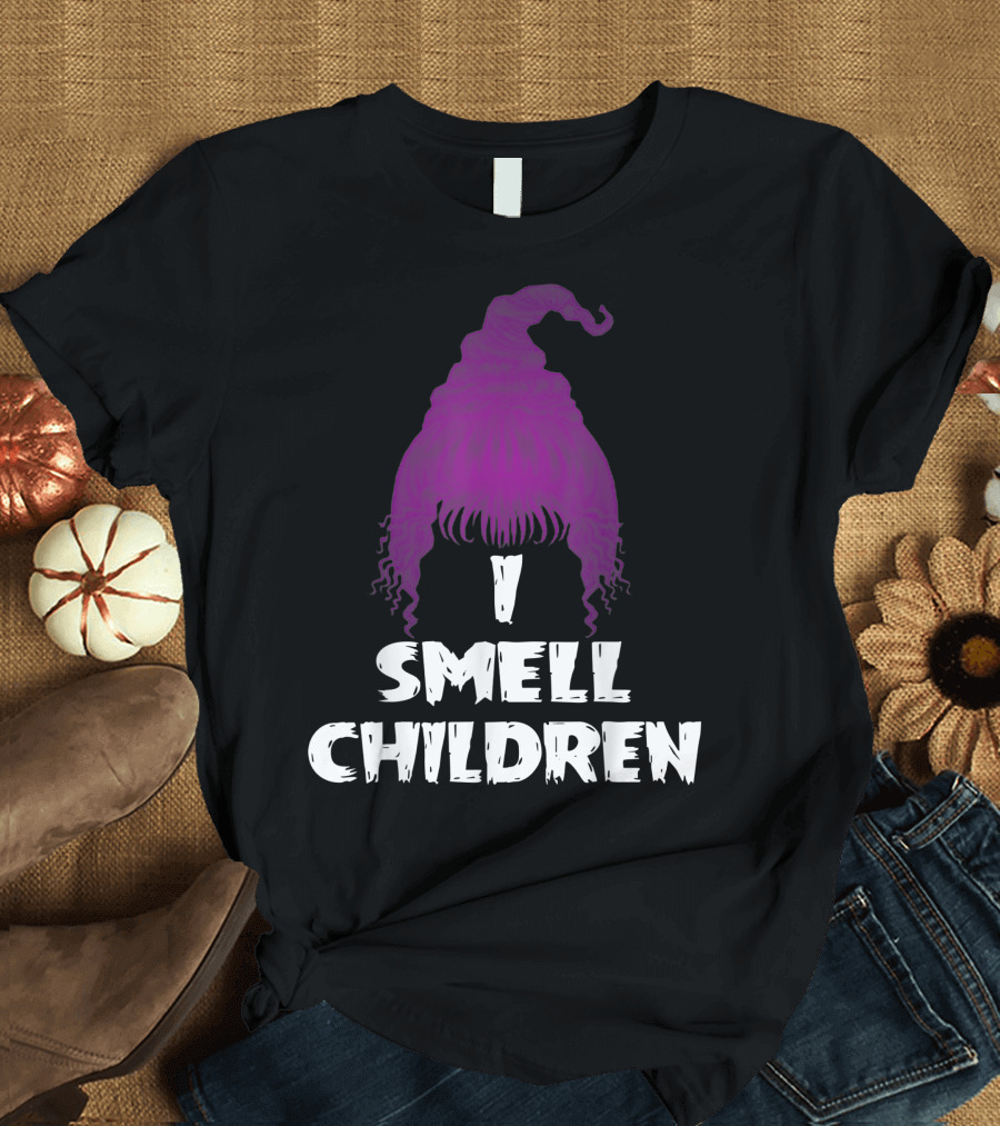 Purple Witch Hat with I Smell Children Phrase T-Shirt
