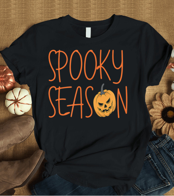 T-Shirt: Spooky Season Cute Halloween Fall Season Pumpkin T-Shirt Spooky Season Cute Halloween Fall Season Pumpkin T-Shirt