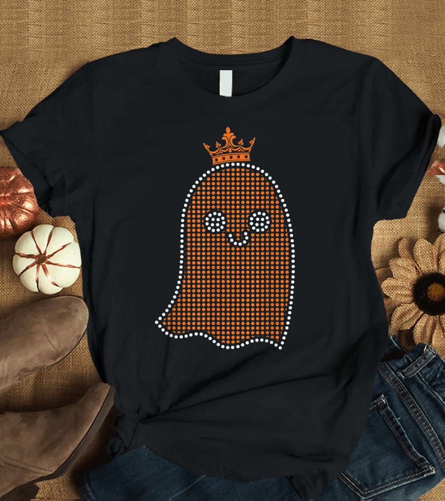 King Of Halloween Ghost Crown Dotted T-Shirt