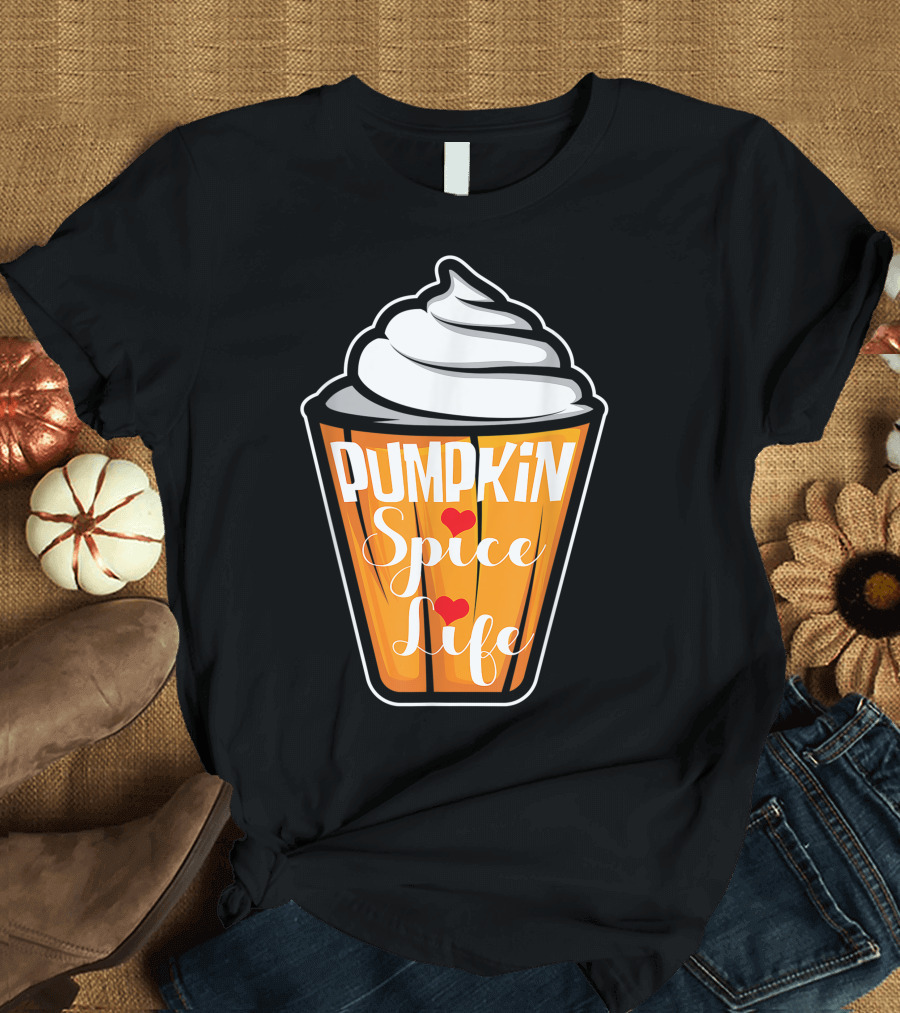 Pumpkin Spice Life Halloween Pumpkin Lover Cupcake T-Shirt