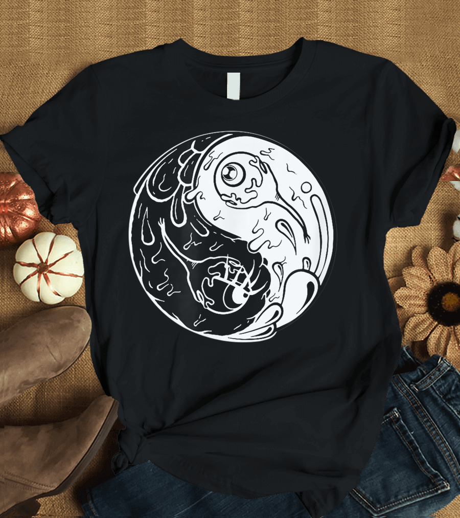 Yin Yang Halloween Eyeballs Yoga T-Shirt