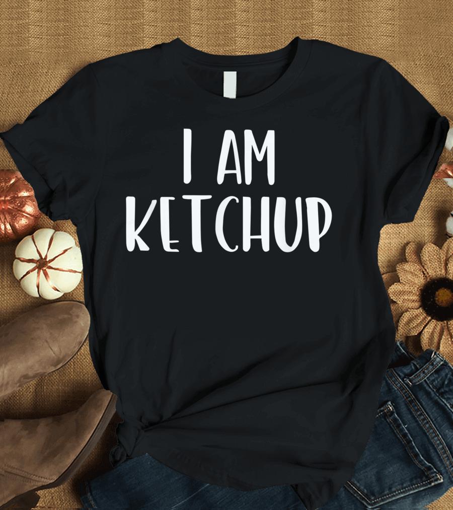 I Am Ketchup Costume Halloween Easy I'm Matching Mustard T-Shirt
